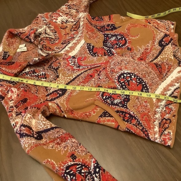 Anthropologie Moth Paisley Knit Jacket Cardigan Boho Open Front XS - Picture 7 of 13